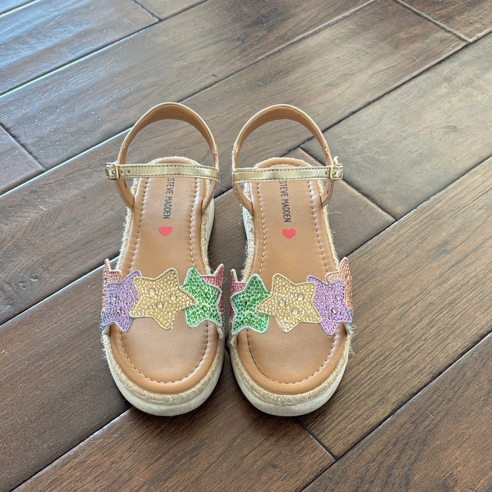 Steve Madden Kids' Starry Sandals - Gold, Green, Purple